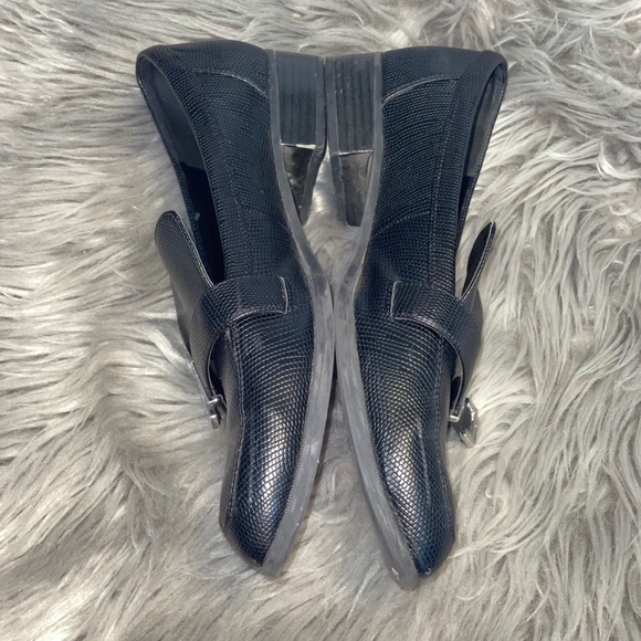 EUC Nine West Naroo Black Gator Embossed Smoking Loafer Size 11 - Picture 4 of 9